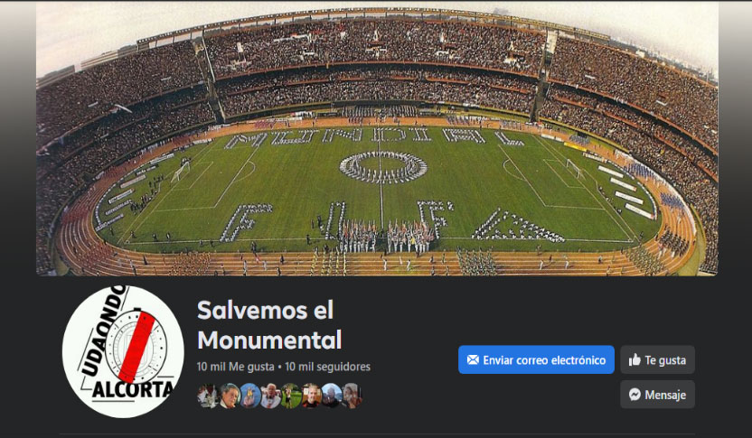 Página de Facebook de “Salvemos el Monumental”